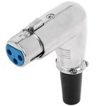 Conector XLR 3pin hembra metálico con ángulo - XO06100 - 01