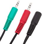 Adaptador de audio CTIA para auricular y micrófono Minijack 3.5mm Hembra a 2x Minijack 3.5mm Macho - AW01200 - 07