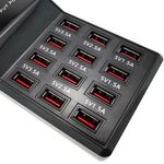 Regleta de alimentación USB A hembra 5VDC 12A con 12 puertos USB - AU00900 - 09