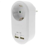 Enchufe schuko 16A con cargador 2 x USB A hembra - AU00000 - 04