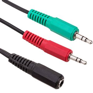 Adaptador de audio CTIA para auricular y micrófono Minijack 3.5mm Hembra a 2x Minijack 3.5mm Macho