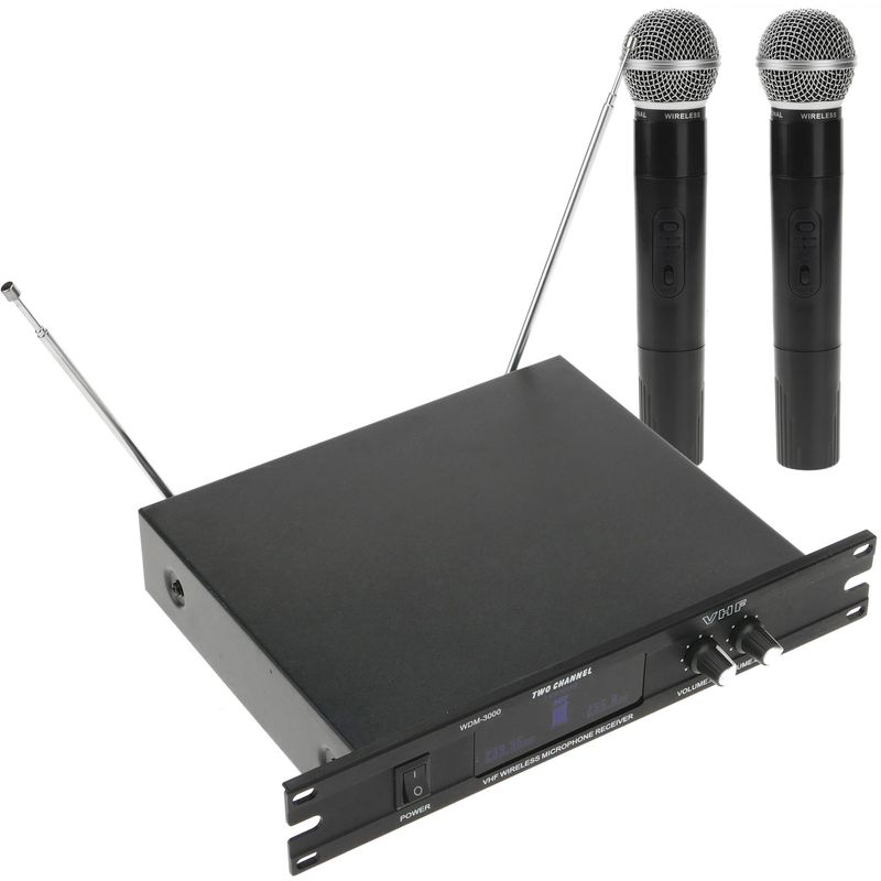 Micrófonos inalámbricos de mano 2 unidades compatible rack 10" VHF 200 - 280 MHz - XW05400 - 01