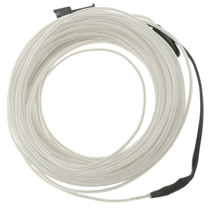 Cable electroluminiscente blanco-azul de 1.3mm en bobina 5m de cable con pilas - NW04100 - 01