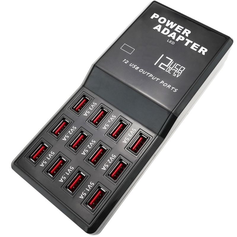 Regleta de alimentación USB A hembra 5VDC 12A con 12 puertos USB - AU00900 - 01
