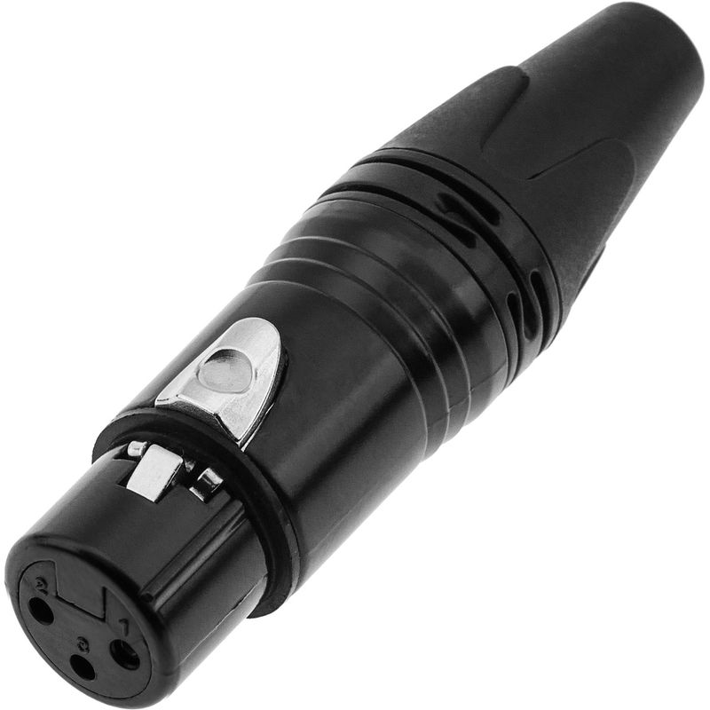 Conector XLR3 3-pin hembra negro - XN07100 - 01
