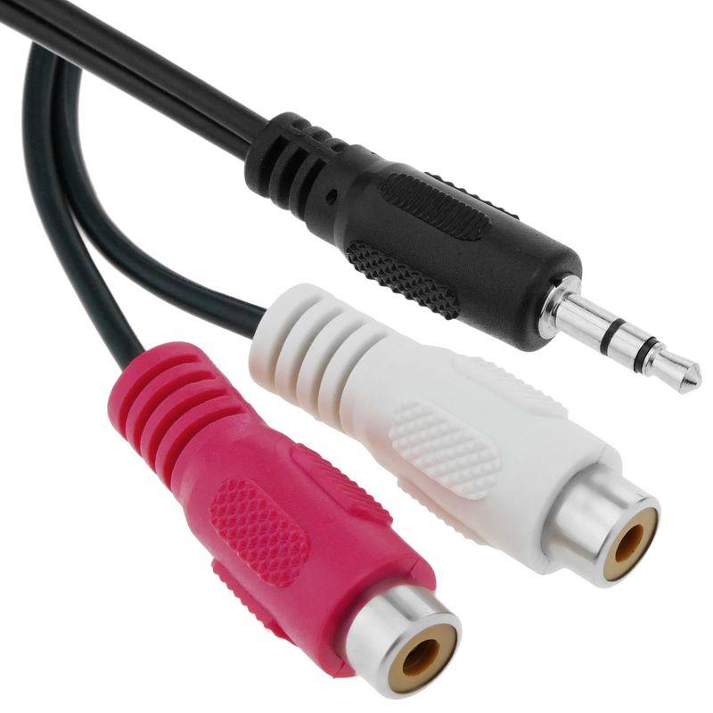Adaptador Audio Estéreo Jack 3.5mm M a 2RCA H de 25cm - AY04700 - 01