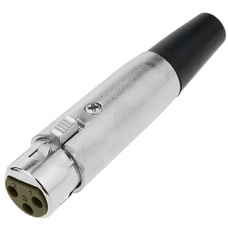 Conector XLR3 3-pin hembra plateado - XN07300 - 01